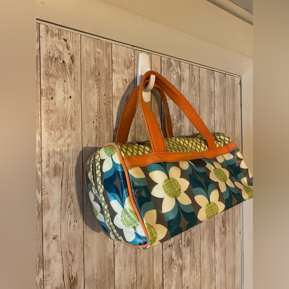 Fossil Vintage Key per shoulder bag small mini duffle Y2K floral coated green
